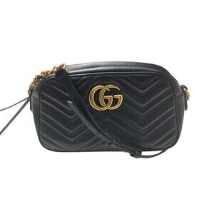 Gucci GG Marmont Quilted Shoulder Bag Black